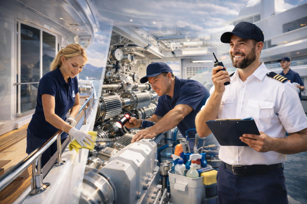 Yacht Management yacht-management-crew-luxury-superyacht-maintenance-1024x683 BAYSIDE Yacht Charter