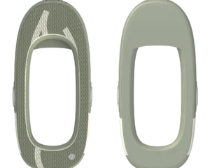 Board-Ring eines eFoils in Gruen und Weiss, Vorder- und Rueckseite nebeneinander