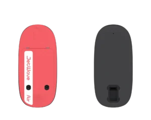 Korallenrotes eFoil-Board mit schwarzer Kabinenabdeckung, Vorder- und Rückseite