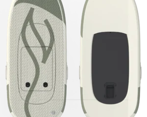eFoil-Board in Velvet White mit hellem Muster, Ober- und Unterseite nebeneinander