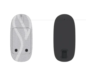 eFoil-Board-Deck in Hellgrau mit Fussschlaufen sowie schwarze Unterseite